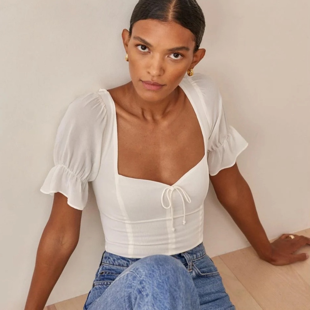 Reformation Delevan Top in White